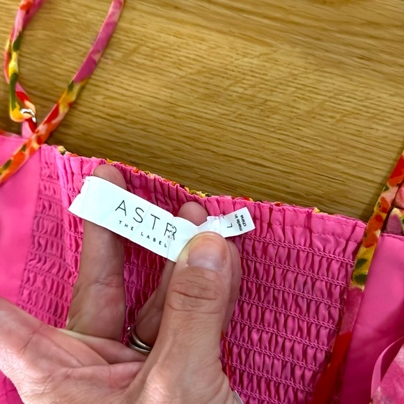 Astr the Label Women's Meg Ruched Mini Dress Large Floral Party Flirty Fairy - Picture 7 of 8